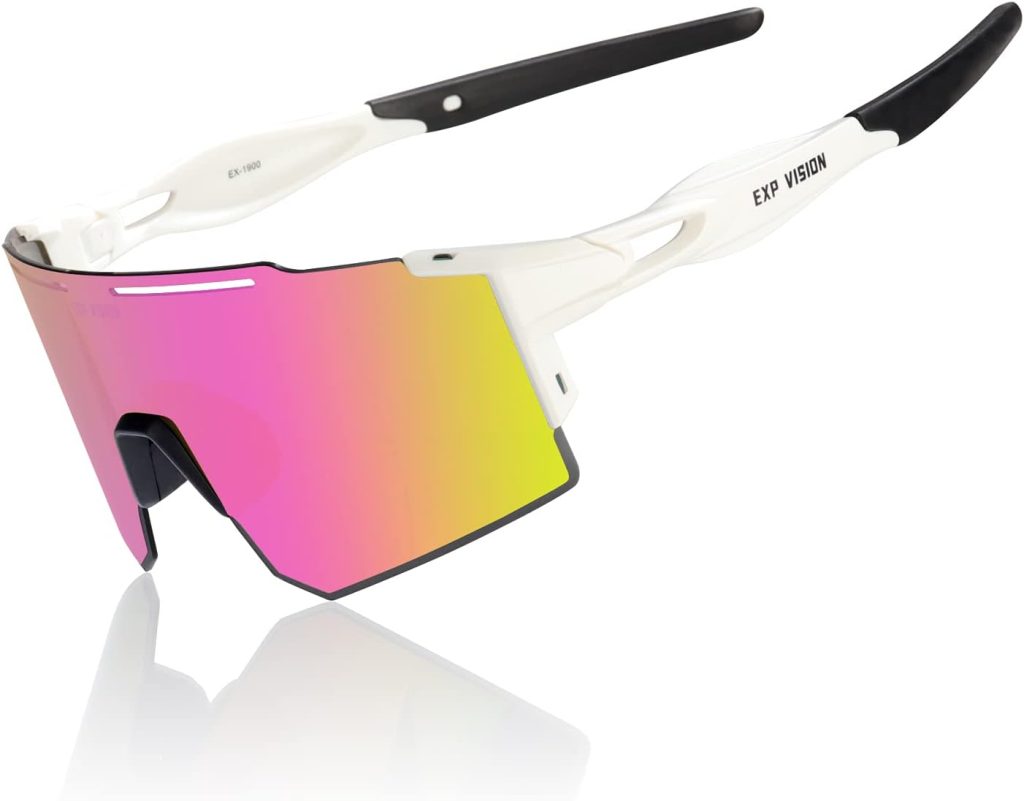 EXP VISION Polarized Cycling Glasses, UV 400 Sports Sunglasses Biking Goggles Running Hiking Golf Fishing Driving