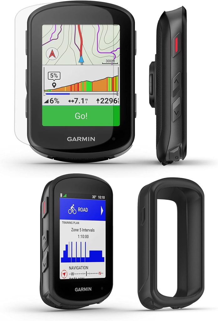 Garmin Edge 840 (Non-Solar) GPS Cycling Computer | Touchscreen  Buttons, Targeted Adaptive Coaching,  26-Hour Battery | Bundle with PlayBetter Protective Silicone Case (Black)  Screen Protectors