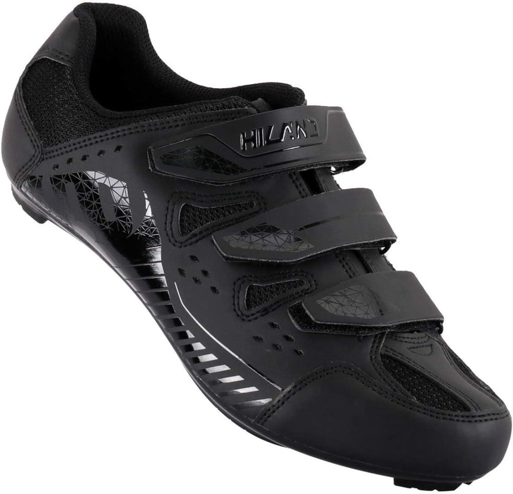 Hiland Unisex Wide Cycling Shoes Compatible with PelotonLook Delta/Shimano SPD Cleats-3 Straps-Clip in Road/Mountain/Indoor Bike Shoes for Mens and Womens Red