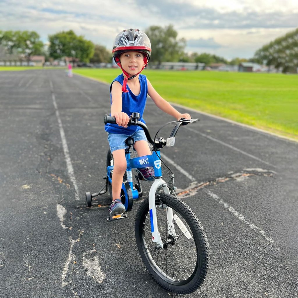 JOYSTAR Boys Bike 12 Inch Kids Bike with Training Wheels for Ages 2 3 4 Years Old Boys and Girls, Toddler Bike with Handbrake for Early Rider, Blue