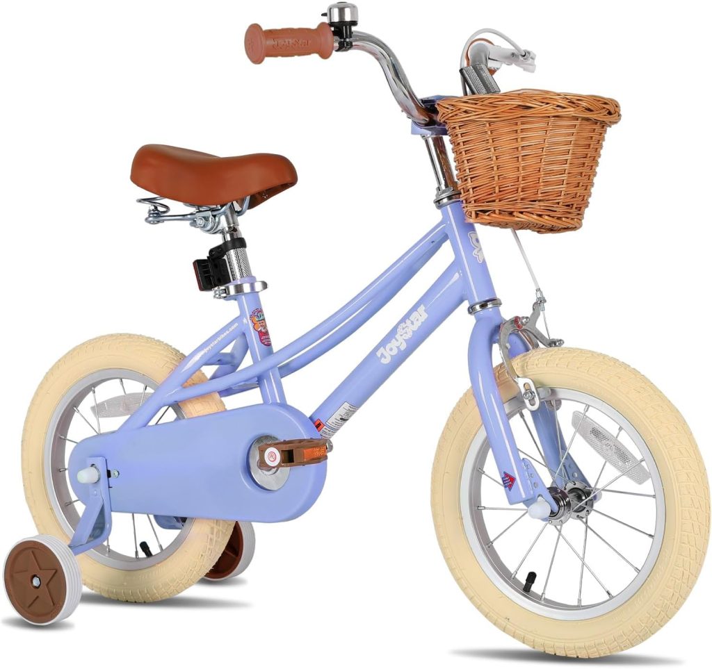 JOYSTAR Girls Bike for 2-12 Years Old Toddlers and Kids, 12 14 16 Kids Bike with Training Wheels  Basket, 20 Inch Kids Bicycle with Kickstand, Retro Style Bikes