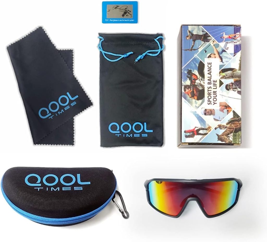 QOOL TIMES Living out your Polarized Cycling Sunglasses for Men and Women, Volleyball Running Golfing MTB and Outdoor sports